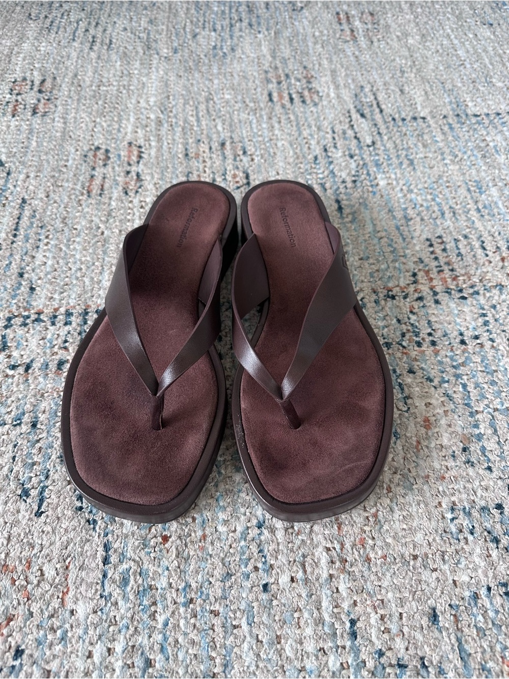 Reformation Eden Platform Thong Sandals — Brown - Picture 2 of 4